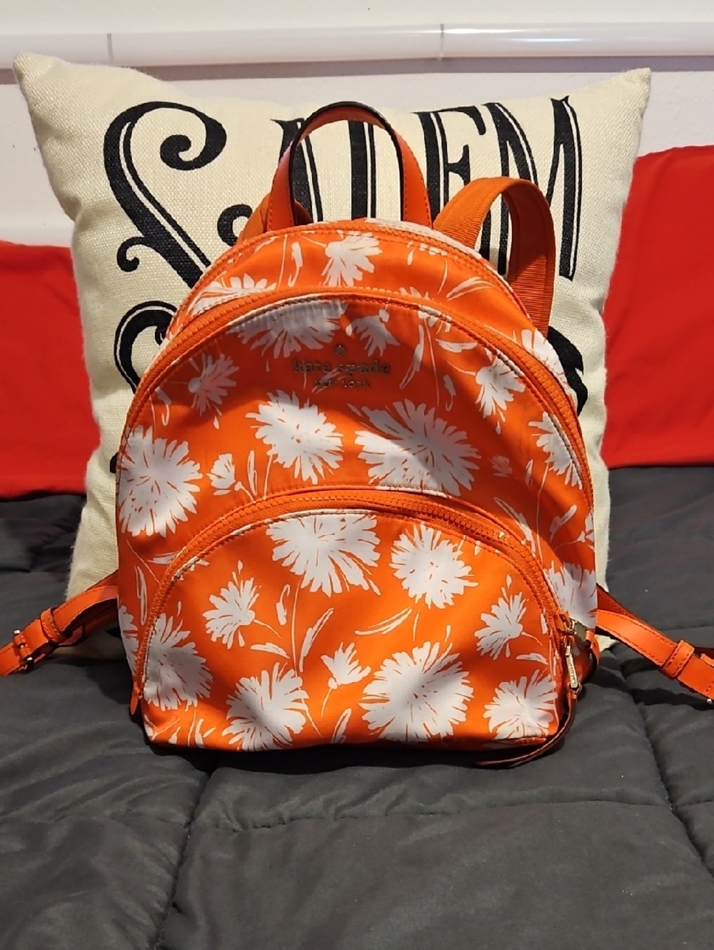 Kate Spade Karissa Nylon Orange and White Floral Mini Backpack 🌞‎ Summertime!